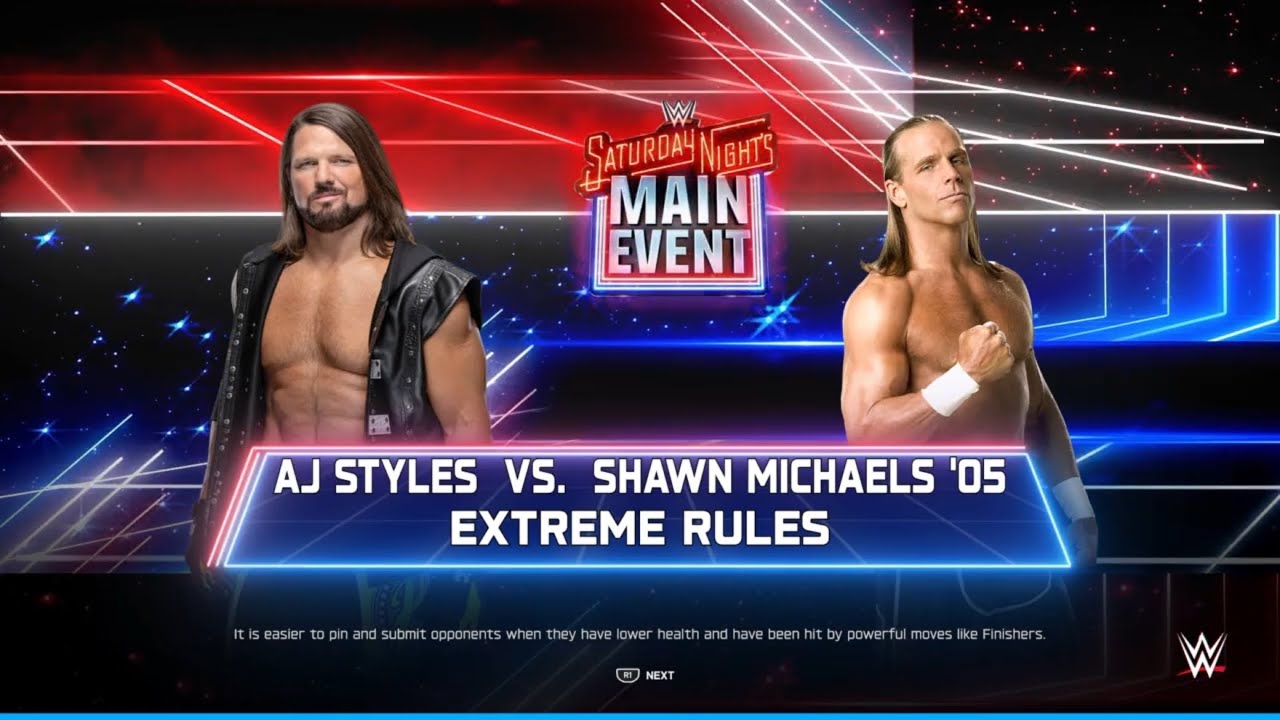 AJ Styles vs Shawn Michaels Submision No DQ