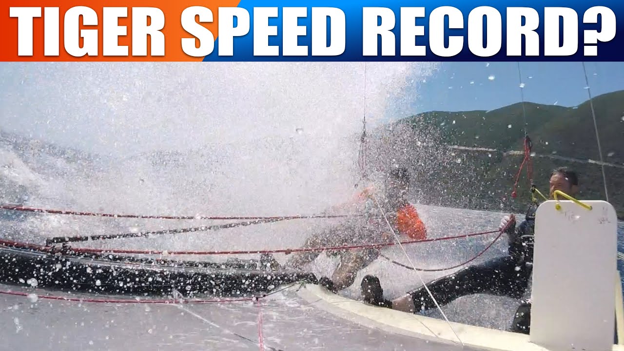 HOBIE TIGER High wind speed run  Flat water speed record