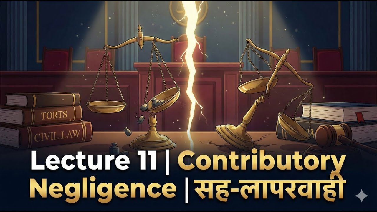 LECTURE 11 CONTRIBUTORY NEGLIGENCE AND COMPOSITE NEGLIGENCE [IN HINDI]