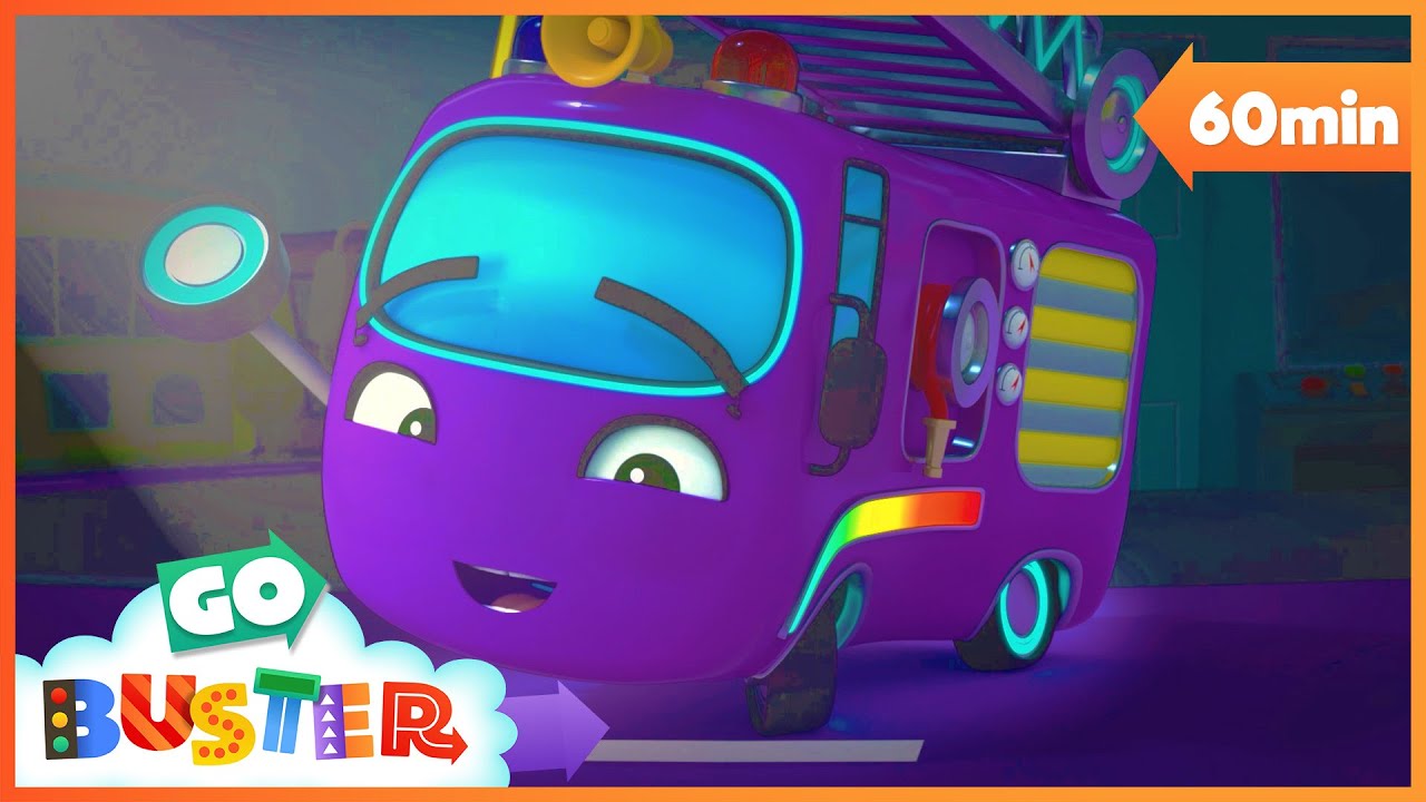 Buster Goes To The Rainbow CARWASH!! | Go Buster RECHARGED | Robot Cartoons for Kids | Moonbug Kids