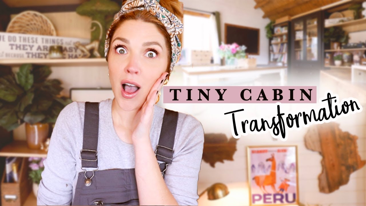 INSANELY GOOD TINY CABIN MAKEOVER // Homeschool Room + Home Office Transformation!