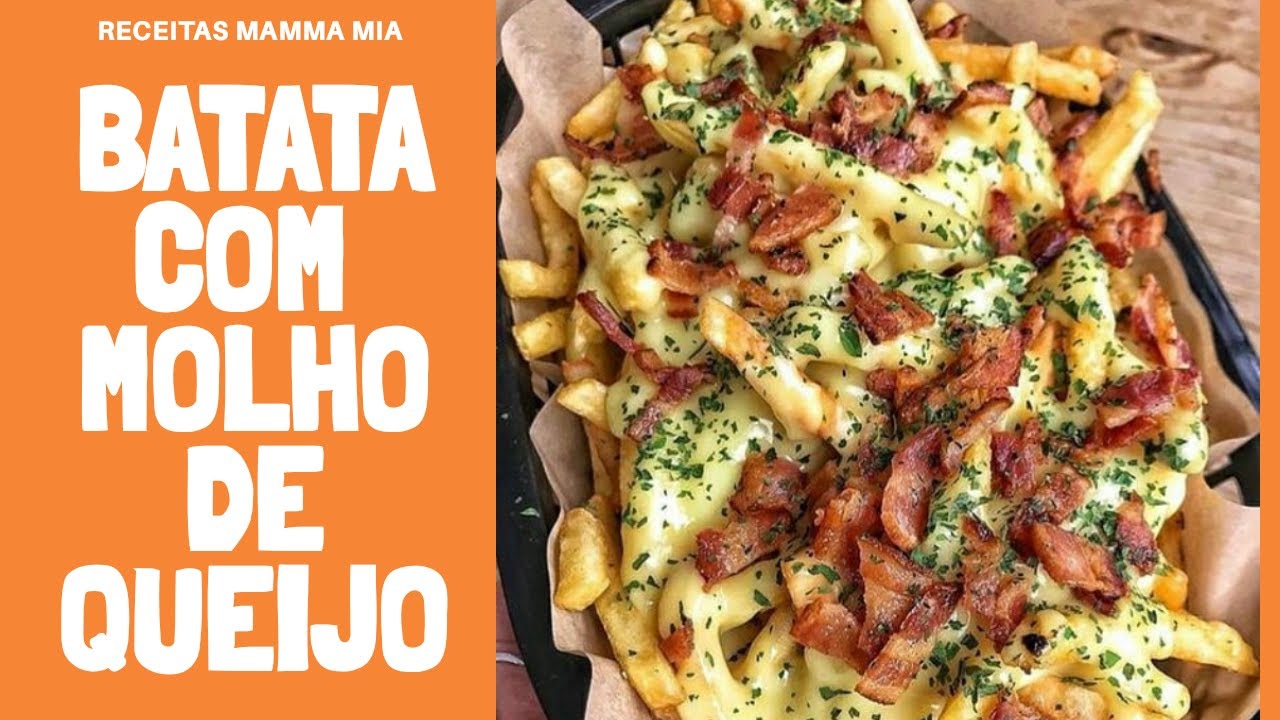 Batata frita com molho de queijo cremoso
