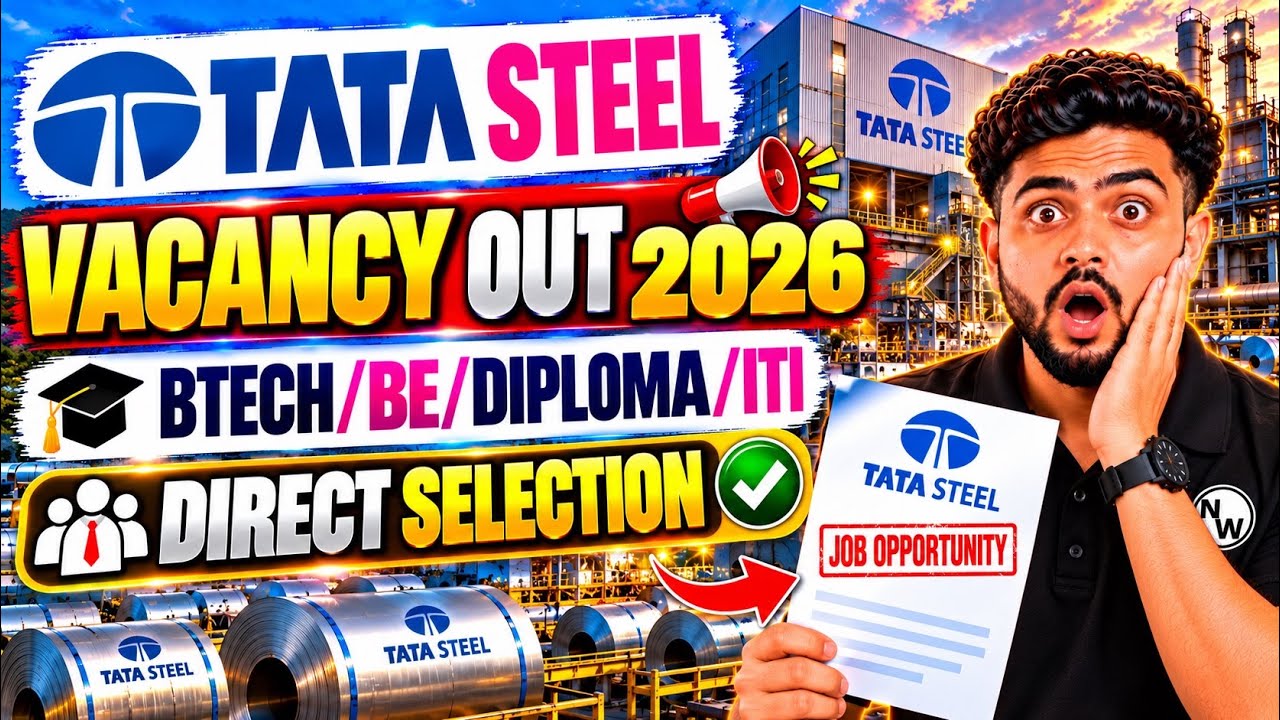 Tata Steel Recruitment 2026 | ITI/Diploma/Btech | Tata steel Jobs | Tata steel Vacancy | Tata steel