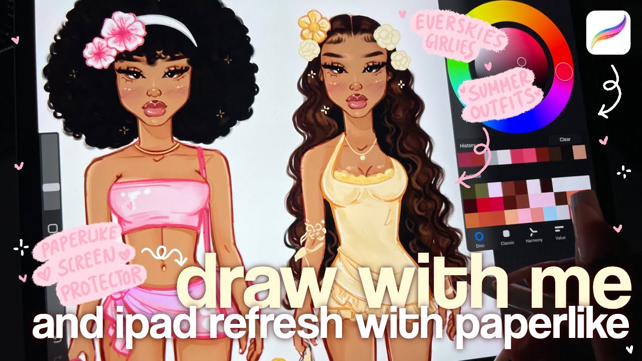 ˚₊🌸🌥️ everskies summer outfits | 1hr of late night digital art + mini ipad refresh w/ paperlike ⋆˚✿˖