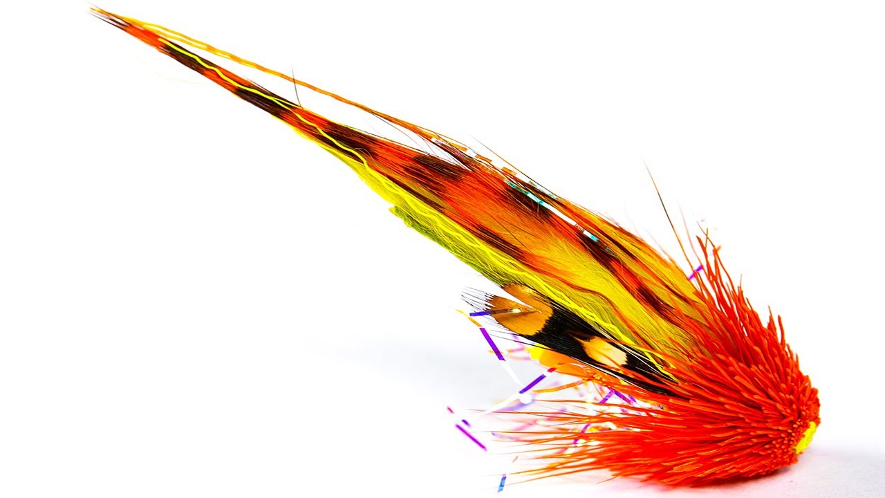 Fire Tiger Muddler Tube Fly. Munker Style. River Salmon / Sea Trout Fishing. Deer Hair Fly Tying.
