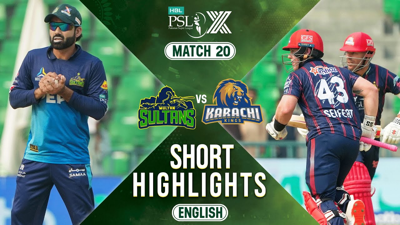 Short Highlights | Multan Sultans vs Karachi Kings | 𝐄𝐍𝐆𝐋𝐈𝐒𝐇 | Match 20 | HBL PSL X | M2M1A