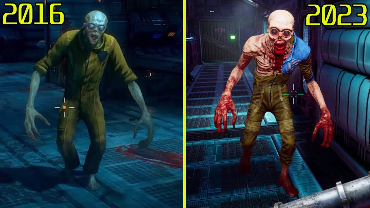 System Shock Remake 2016 Unity Engine Demo vs Retail 2023 Unreal Engine RTX 4080 Graphics Comparison