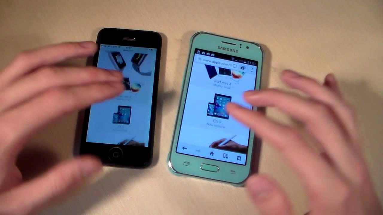 Сравнение Samsung Galaxy J1 Ace VS iPhone 5