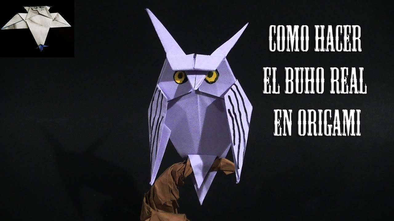 como hacer un buho real de papel en origami