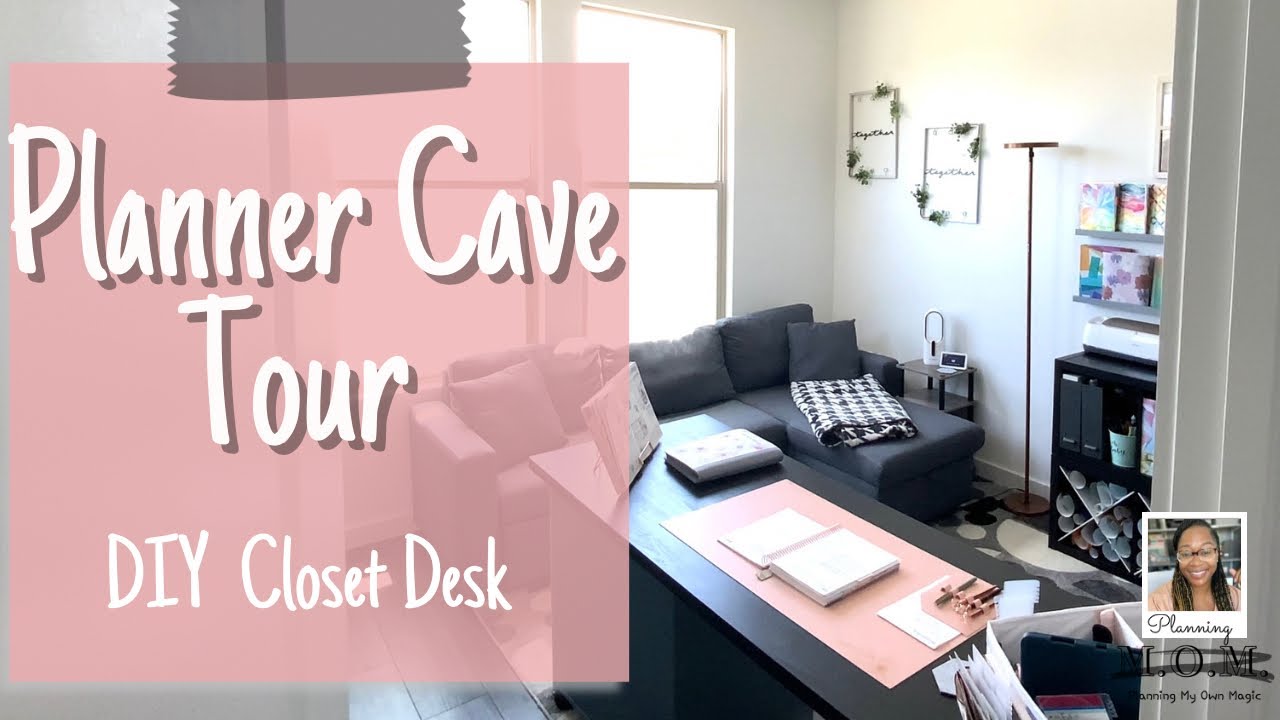 PLANNER CAVE TOUR | HOME OFFICE ORGANIZATION | DIY CLOSET DESK