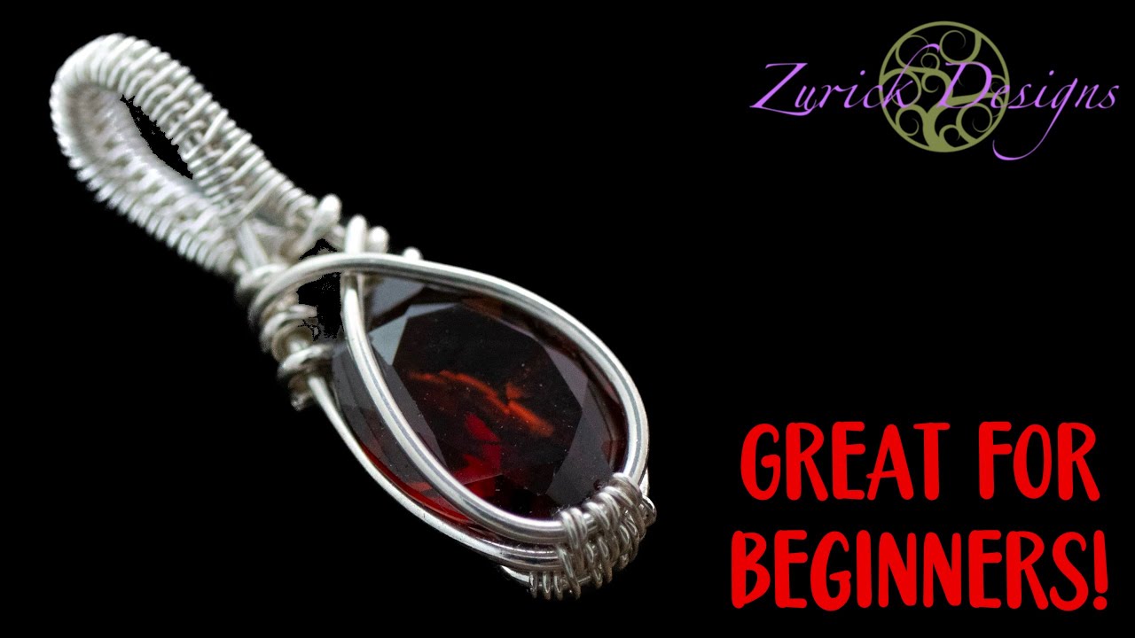 Simple Wire Wrapped Pendant Design For Small Faceted Gemstones using Round Wire!