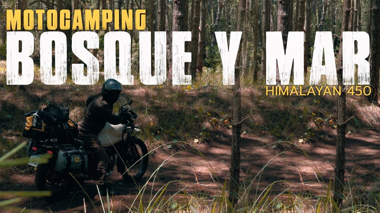 Motocamping en solitario en el Bosque y el Mar.  Solo motorcycle camping in the forest and the sea.