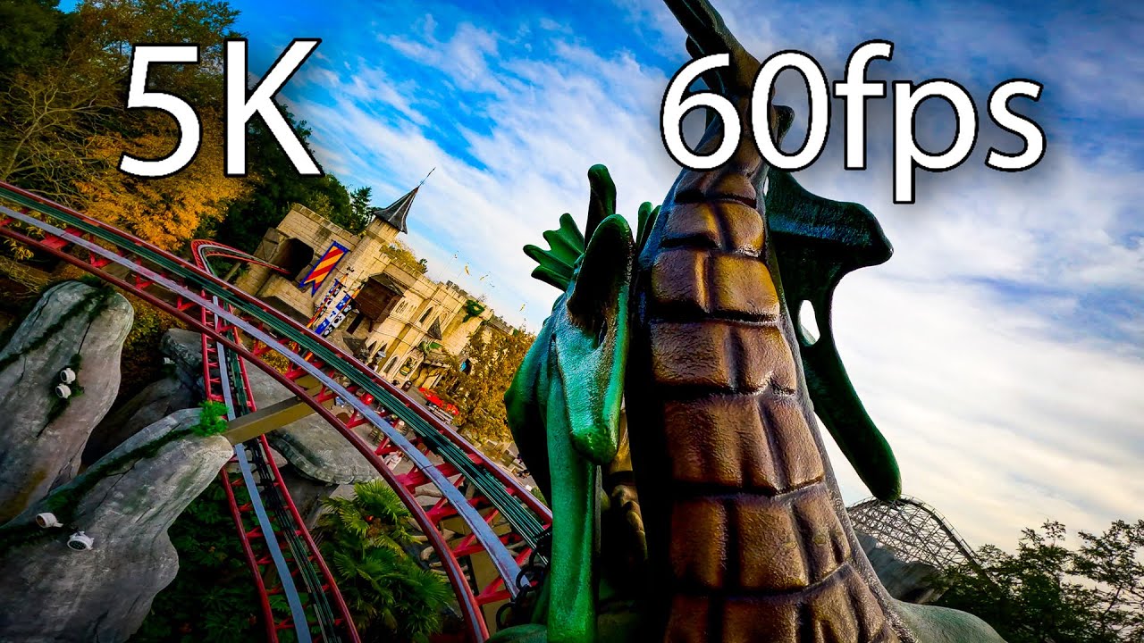 Draak front seat on-ride 5K POV @60fps Plopsaland De Panne
