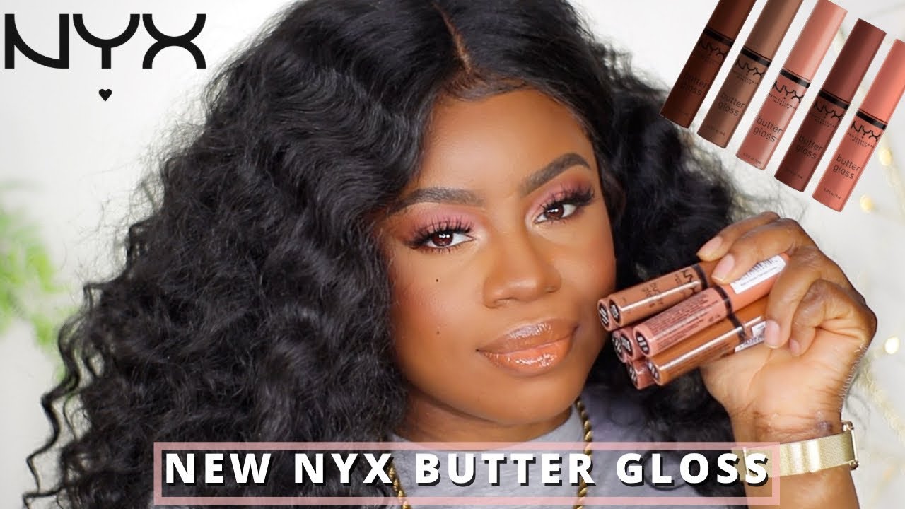 *NEW BROWN SHADES* NYX BUTTER GLOSS SWATCHES | Brown Skin Dark Skin