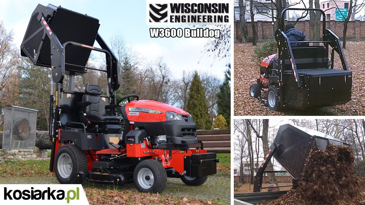 Traktor Kosiarka do Zbierania Mokrej Trawy i Liści - Wisconsin Bulldog