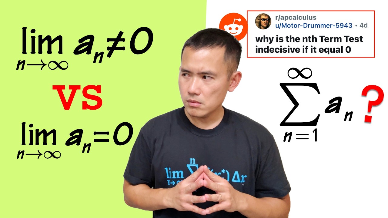 Why is the nth term test inconclusive if limit=0? Test for Divergence, infinite series, AP Calc BC