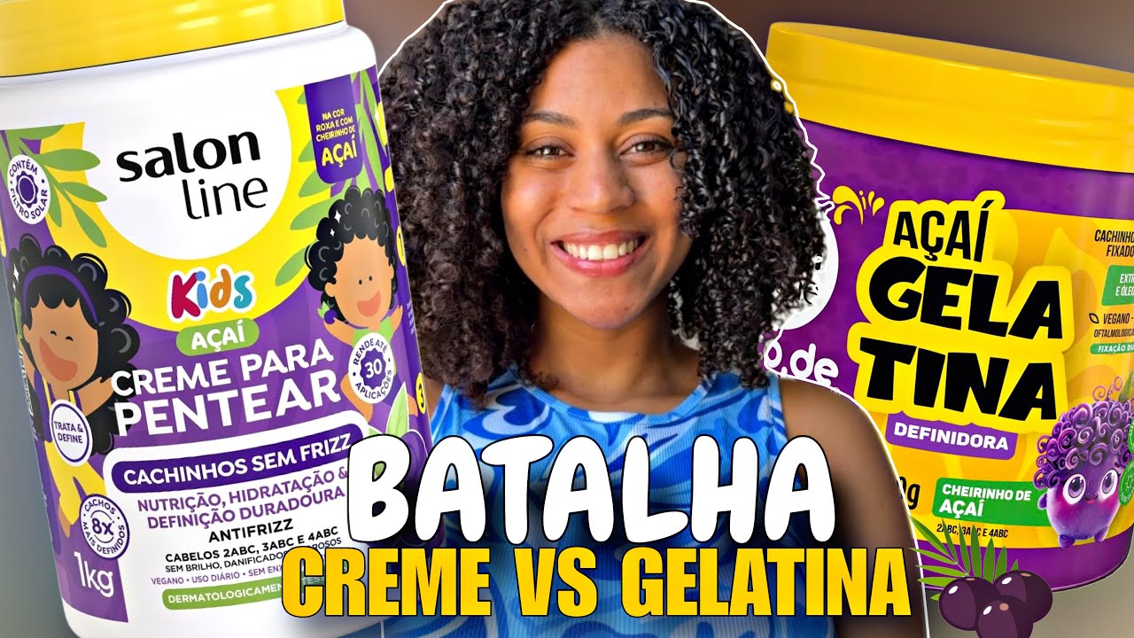 CREME DE AÇAÍ vs GELATINA DE AÇAÍ || Batalha de cremes da SALON LINE 🍇 
