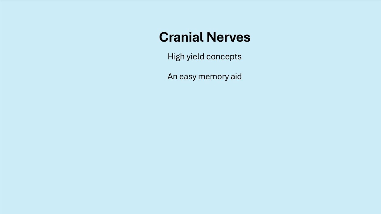 Cranial nerves; how to memorise them