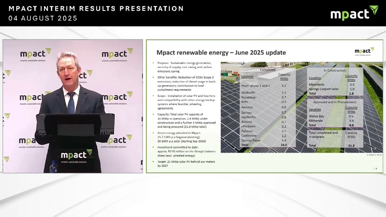 Mpact Interim Results Presentation - 4 August 2025