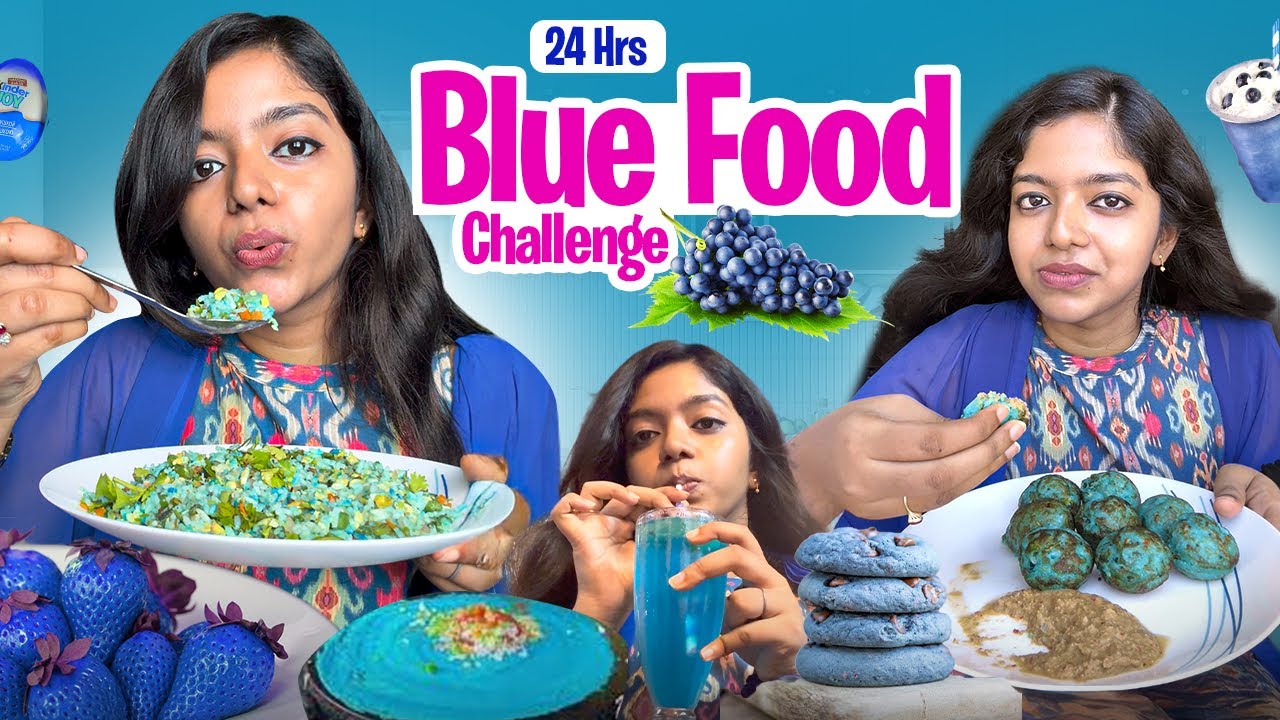 24hrs Blue food challenge💙🥣 | Enna seilam blue colour la🤔😱
