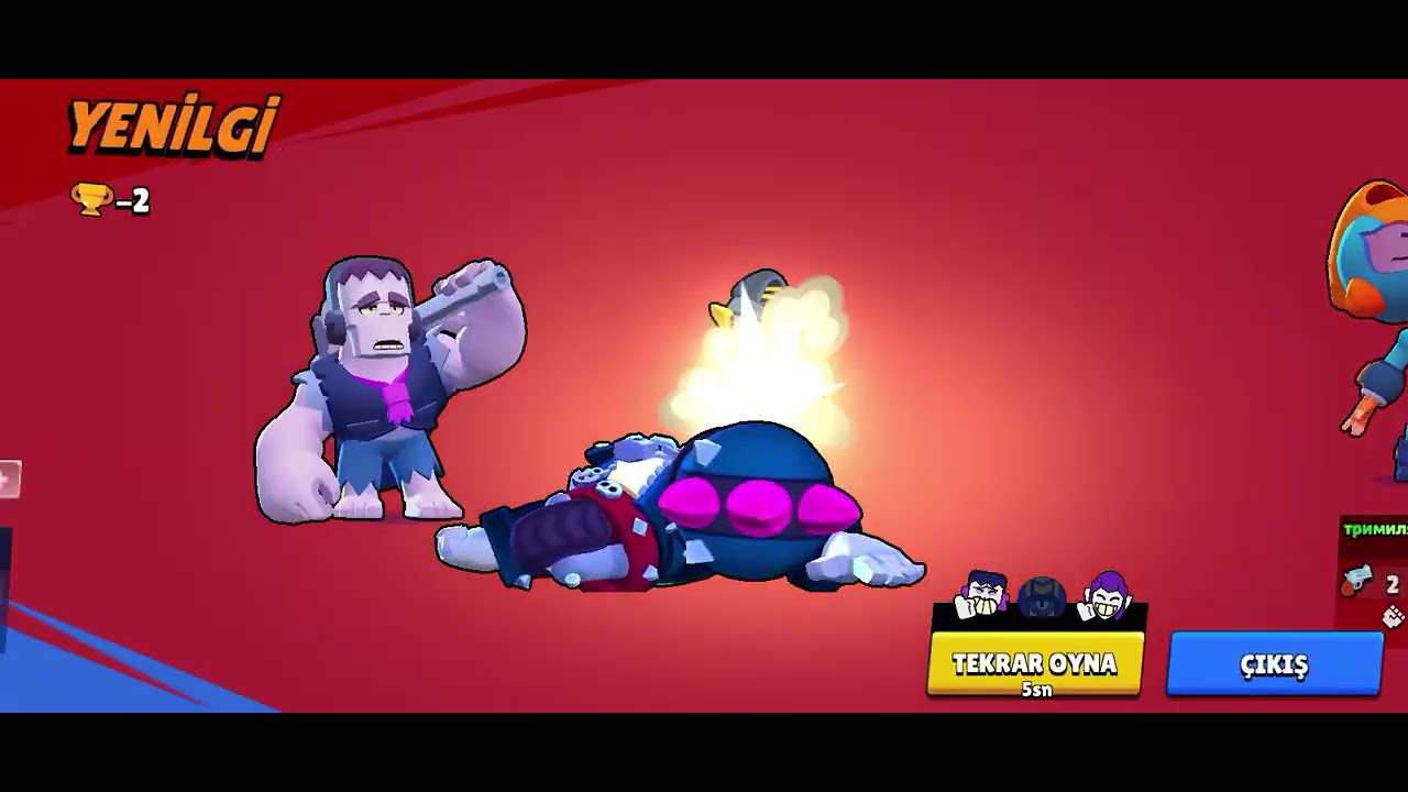 Brawl stars oynuyorum o en son golü attım adam sıyirdi davemı gelmesi için 1B like
