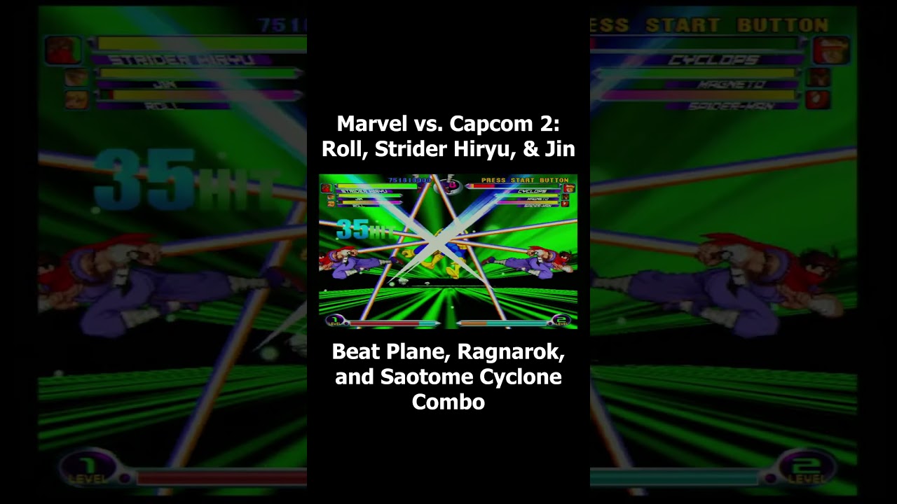 Marvel vs. Capcom 2: Roll, Strider Hiryu, and Jin Combo #mvc2 #marvelvscapcom2 #megaman