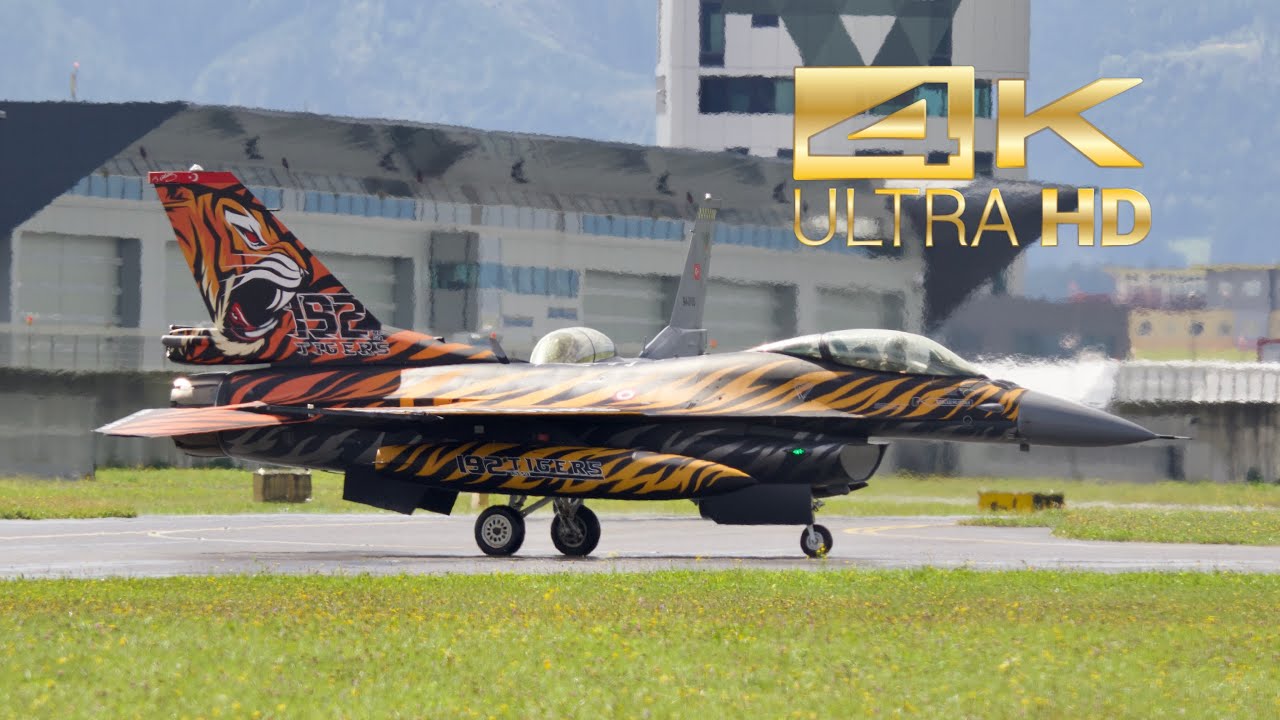 (4K) 2x Lockheed Martin F-16  Fighting Falcon Turkish Air Force departure Airpower 2022 AirShow LOXZ