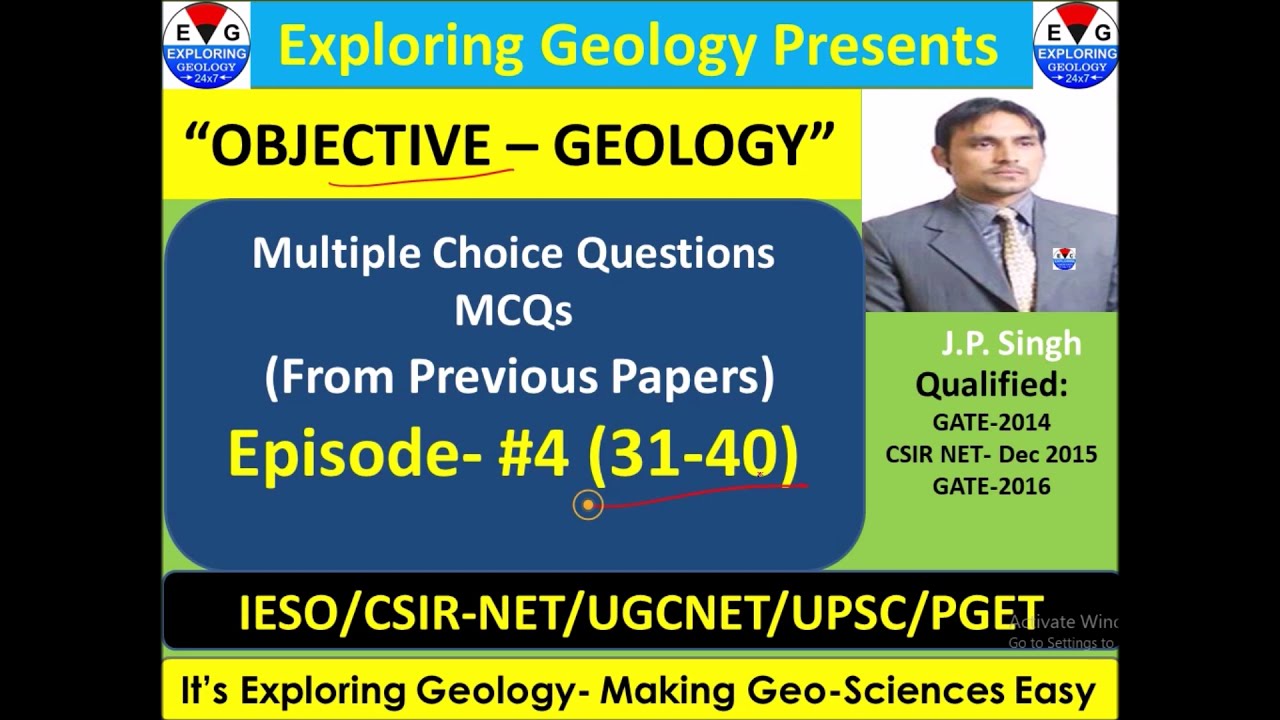 GEOLOGY MCQ (31-40) with Explanation| from Competitive Exams in Geoscience JAM/NET/GATE etc.| Ep #4