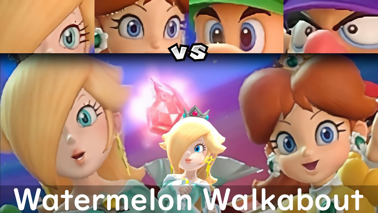 Super Mario Party Rosalina and Daisy vs Luigi and Waluigi #149 Watermelon Walkabout