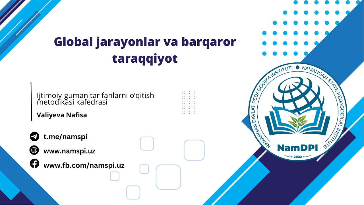 Global jarayonlar va barqaror taraqqiyot
