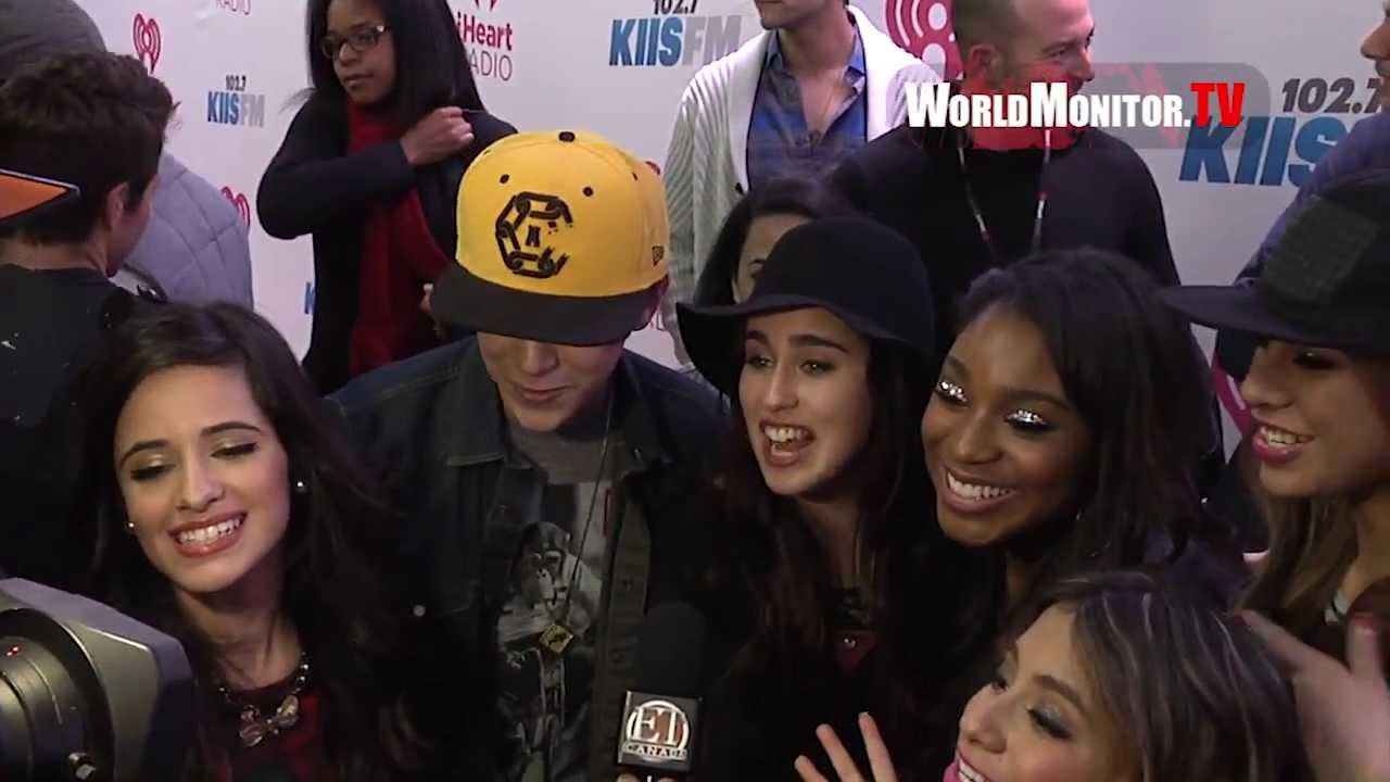 Fifth Harmony meet Austin Mahone and Interviewed at KIIS FM's Jingle Ball 2013 in LA