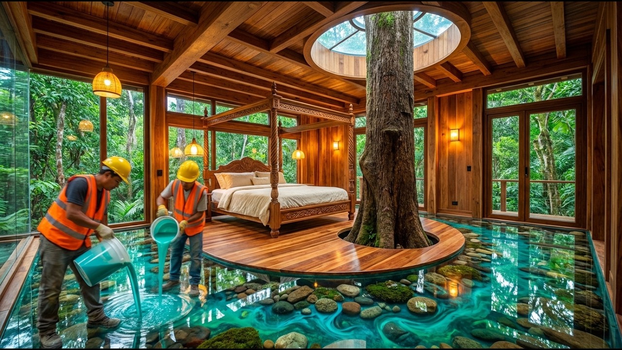 Top 6 Wooden Houses with Nature‑Inspired Epoxy Resin Floors | Relaxing Timelapse