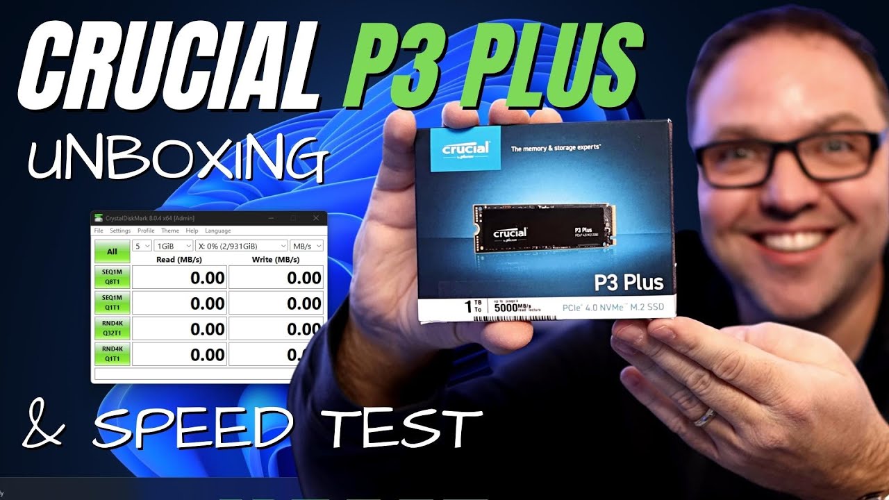 Crucial P3 Plus 1TB NVMe M.2 SSD Unboxing & CrystalDiskMark Speed Test