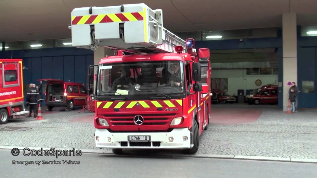 Paris Fire Dept Ladder 10 + Engine 5 // BSPP EPAN 10 + FPT 5 -- CS Mass&eacute;na