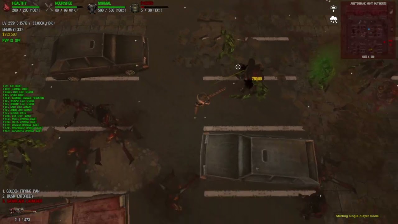 Dead Frontier 3d: Testing Sawblade Launcher after its chiropractic adjustments.
