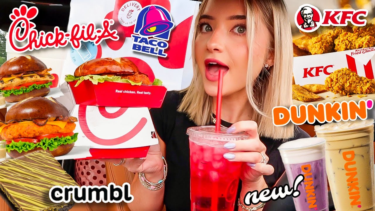 Eating NEW FAST FOOD MENU ITEMS For 24 HOURS!!