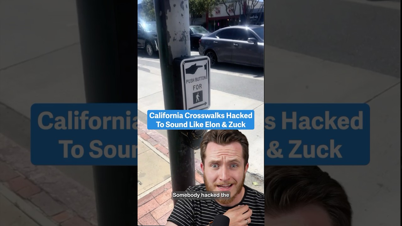 California Crosswalks Hacked With Elon & Zuck Voices
