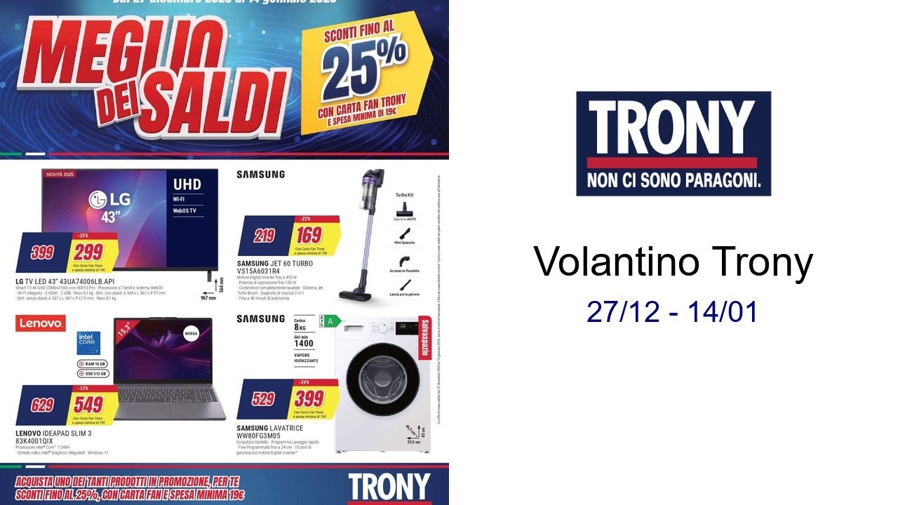 Volantino Trony  27/12 - 14/01