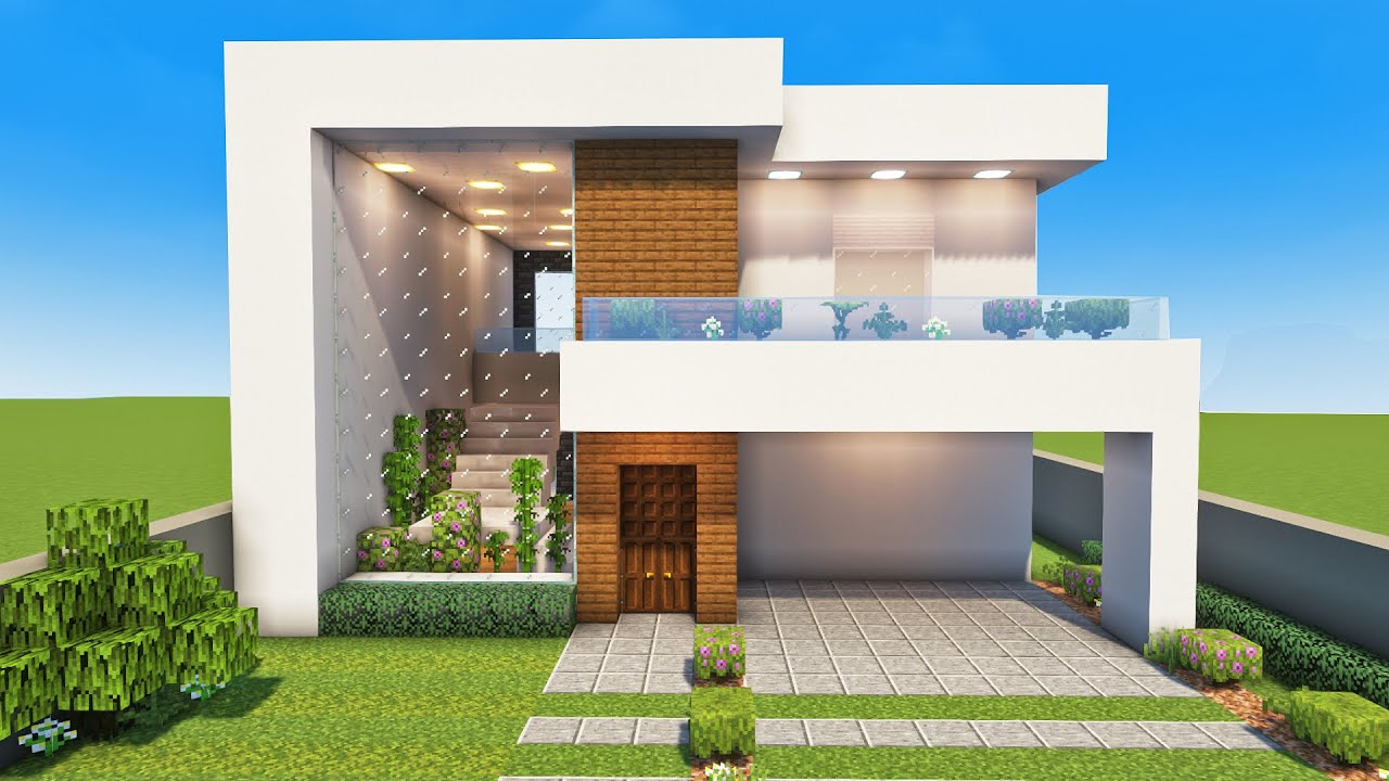 Minecraft - Como fazer uma Casa Moderna - Tutorial Manyacraft
