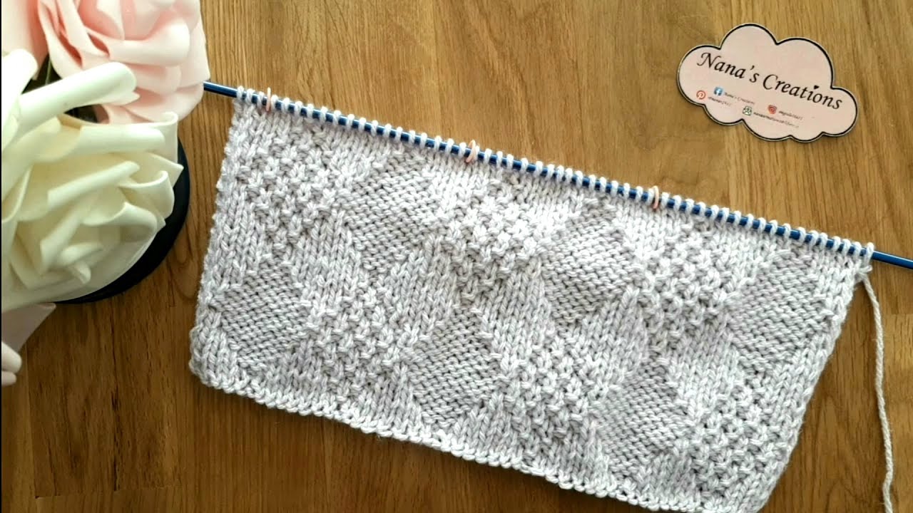 Motivo rombi sfalsati n° 587 / Knitted diamond pattern / Patrón de diamantes de punto