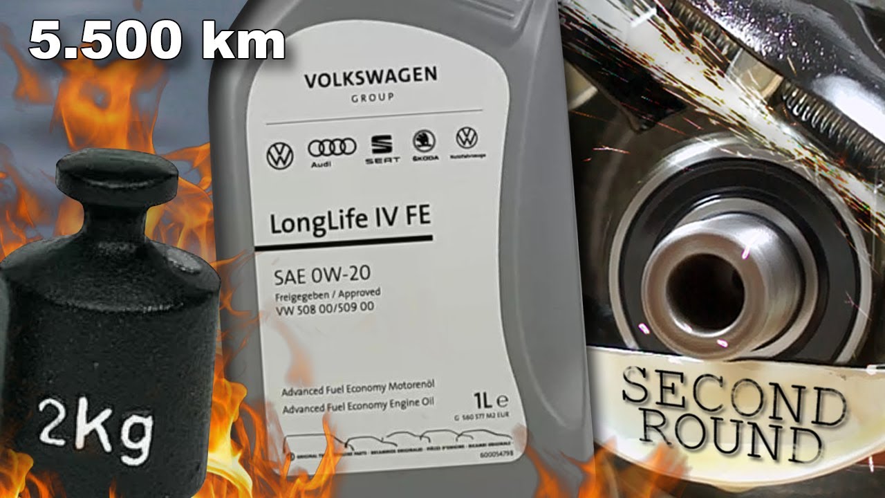 Volkswagen LongLife IV FE 0W20 Test używanego oleju po 5500km - 12 miesięcy - 2kg / 100&deg;C