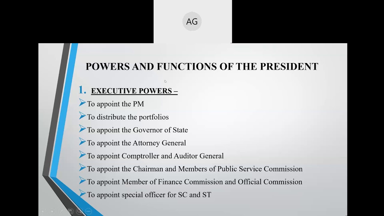 Indian Constitution : Powers and functions of President