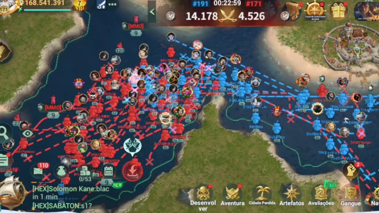 BLACK SAIL: War between servers 191 TDL, OuO and HEX vs 171 MMO, WSH Sea of Conquest season 12 X7