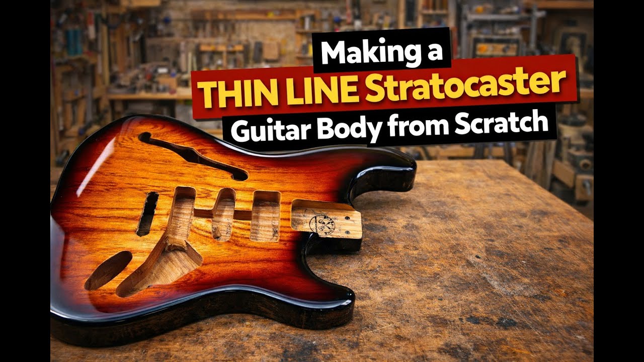 Изготовление тонкого корпуса Stratocaster на станке с ЧПУ с нуля | Корпус гитары полностью изгото...