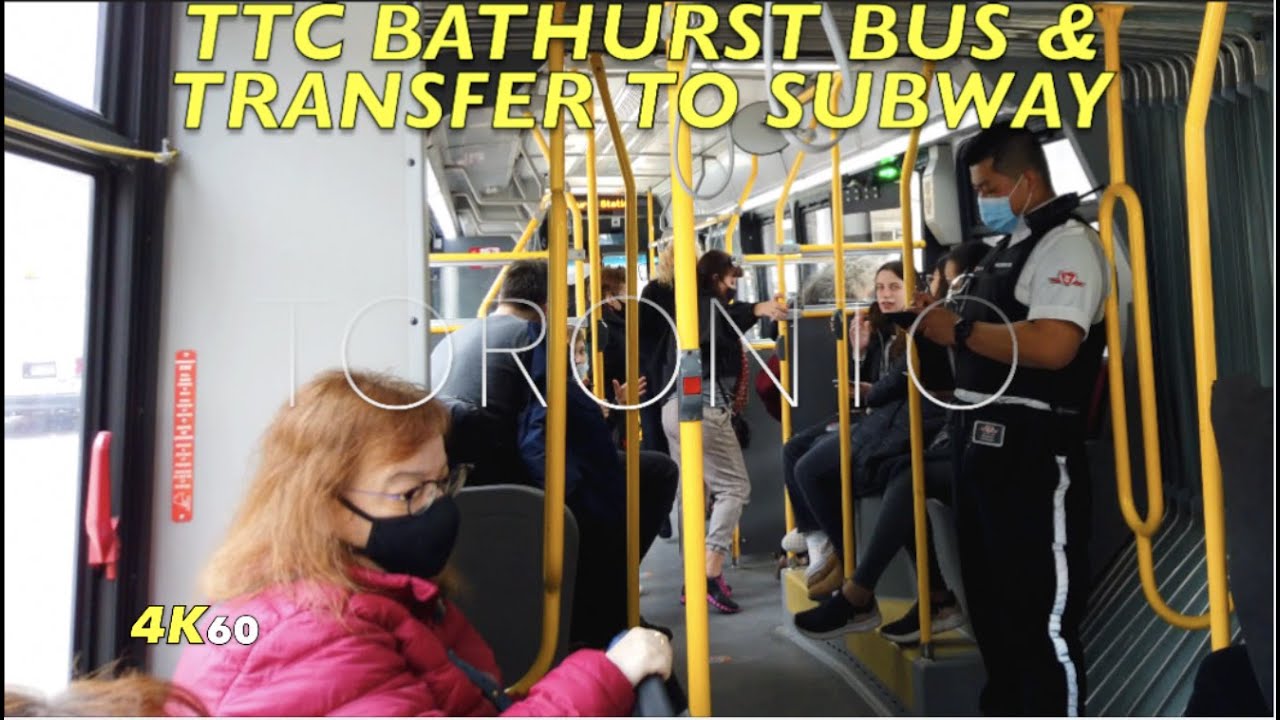 Toronto Transit Bus & Subway Ride -South To Bathurst Station On The #7 & Transferring To Lines 2 & 1