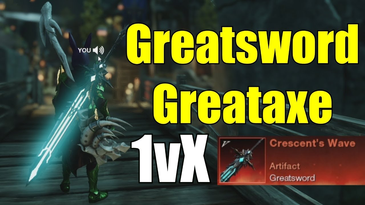 Greatsword & Greataxe 1vX with the Crescent Wave Artifact Build | New World Aeternum