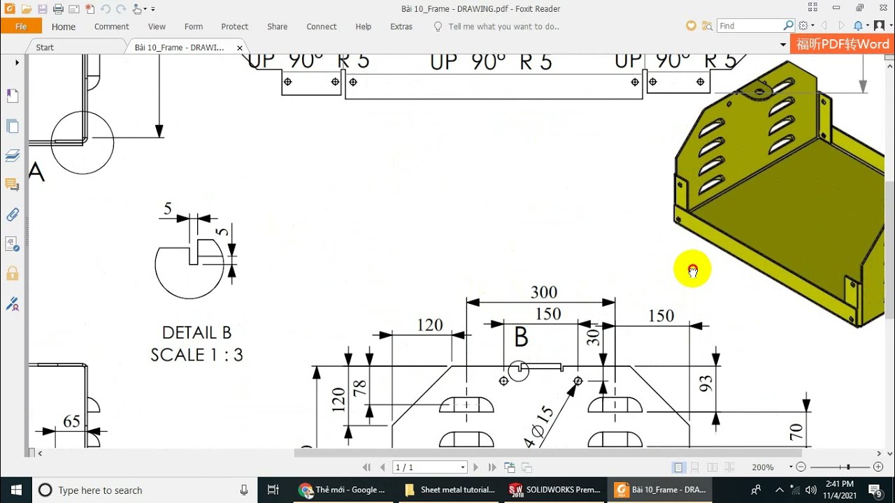 Solidworks Sheetmetal - Bài 10. Thực hành bài tập