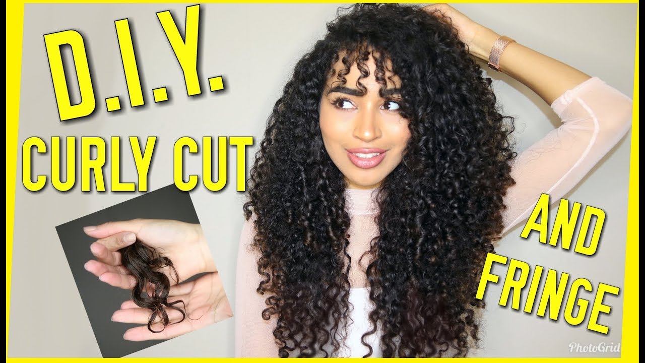 DIY LAYERED HAIRCUT ON CURLY HAIR AND FRINGE/BANGS - LANA SUMMER