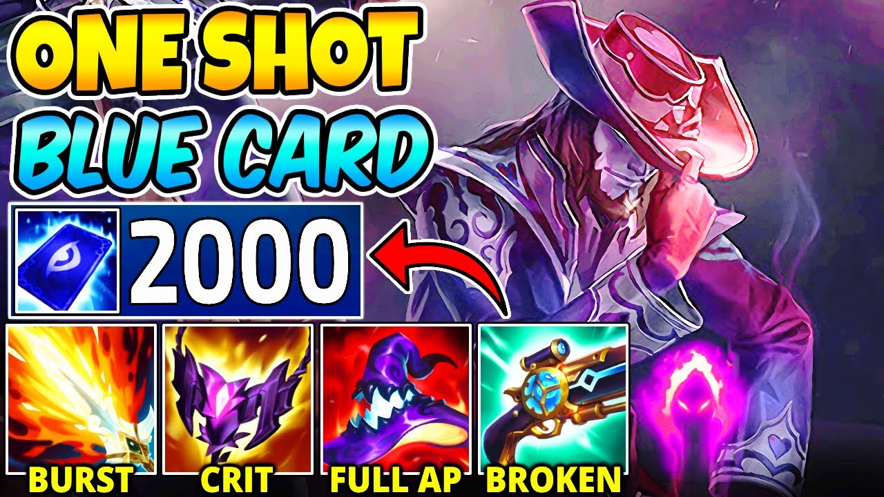 *ONE-SHOT* TWISTED FATE BROKEN BLUE CARD BUILD FULL AP (MAX BURST, 76000 DAMAGE) - League of Legends