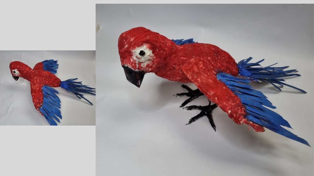 How to Make a Parrot Out of Cardboard | DIY Colorful Bird Craft